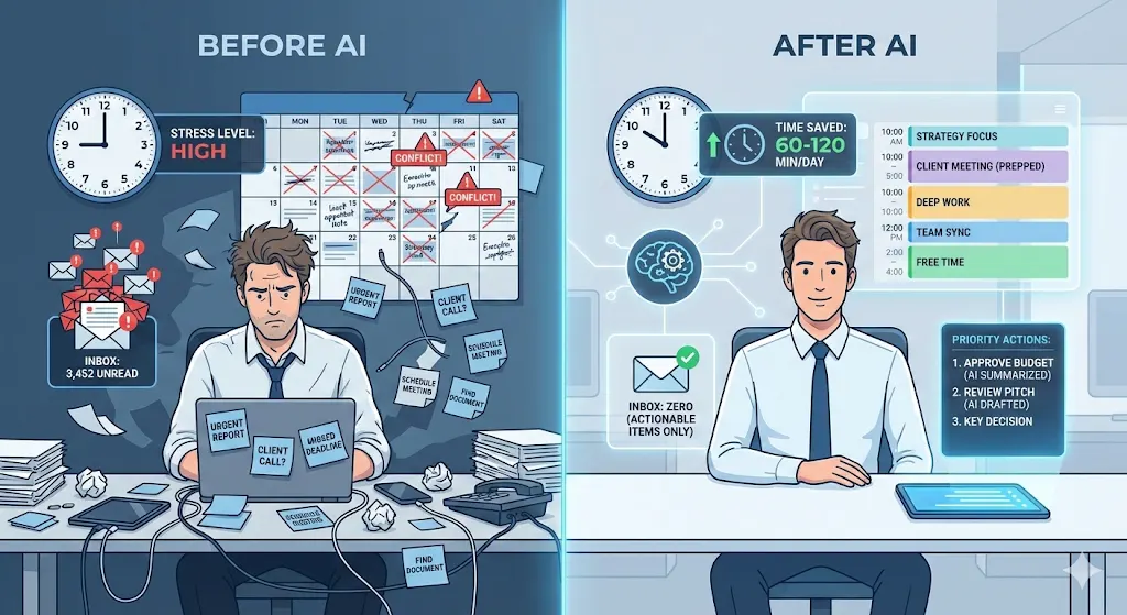 How AI Executive Assistants Save 60-120 Min Daily for Founders